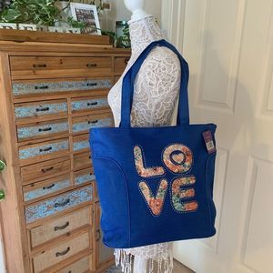 LOVE Tote Bag - Large - Electric Blue